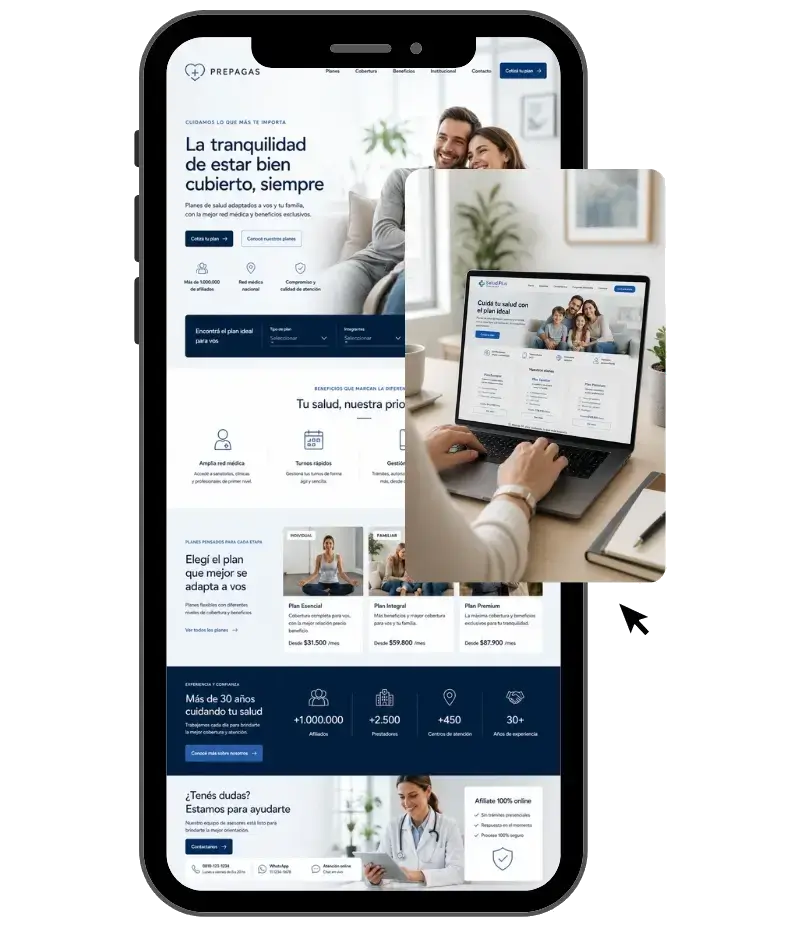 Diseño web para prepagas